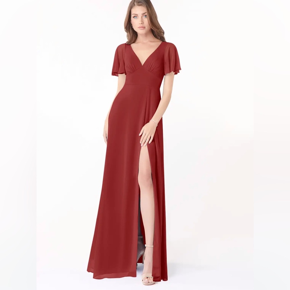 Azazie Kimber Maxi Dress Rust